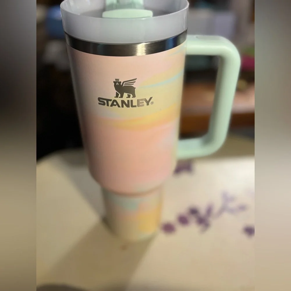 Stanley Pastel Watercolor Painting Limited Edition Travel Mug! Retired Style. - Picture 2 of 8